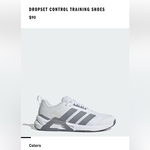 Adidas White and Gray Dropset Control Running Shoes - Picture 4 of 5